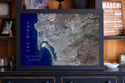 framed san diego satellite map