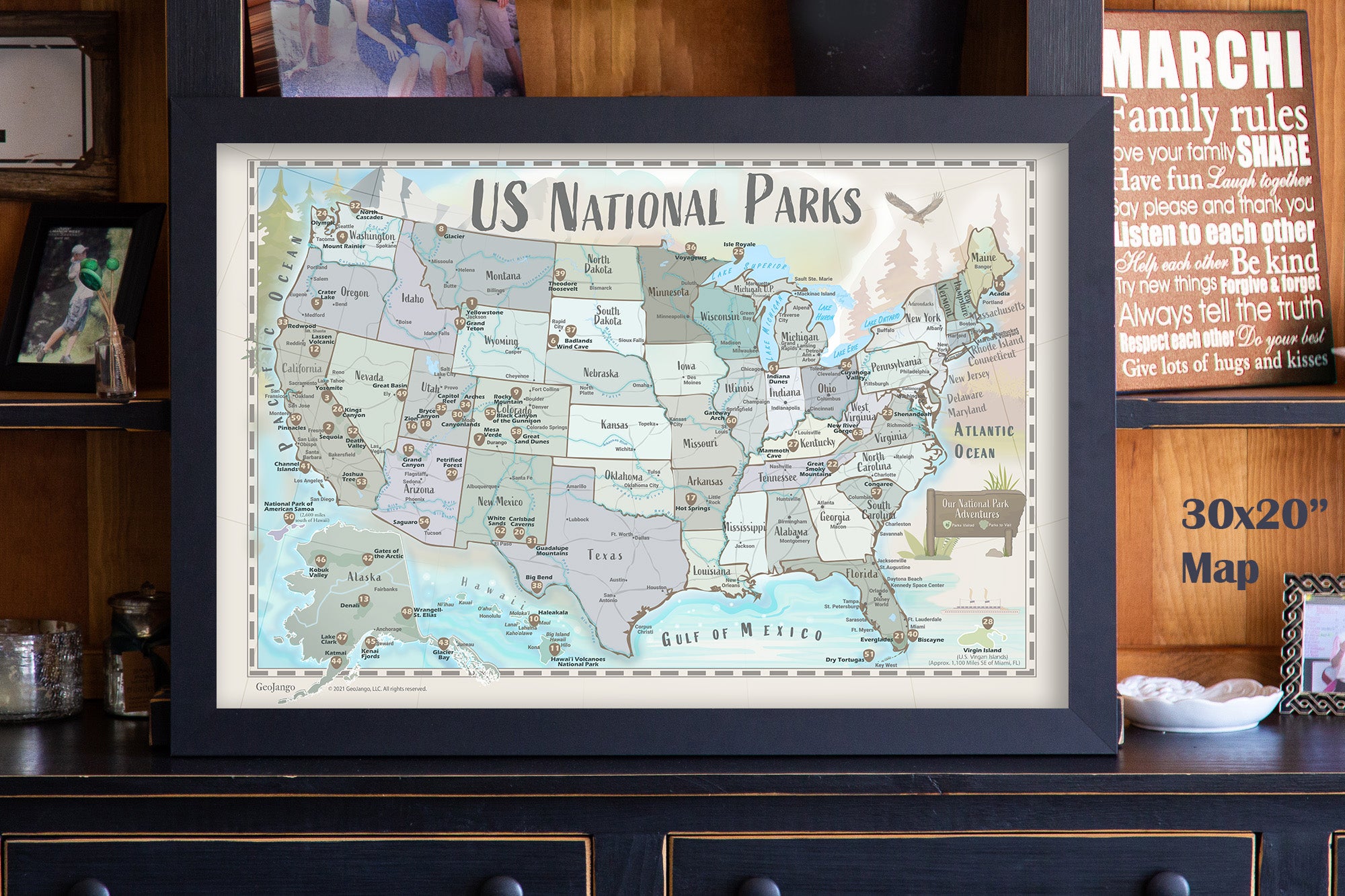 usa national parks map