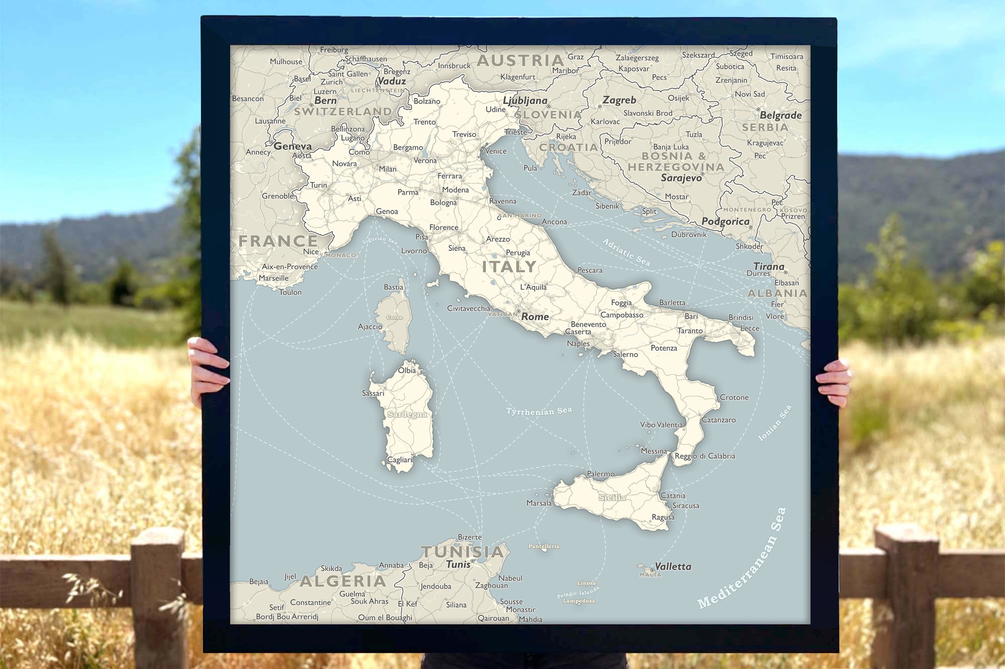 Map of Italy with cities