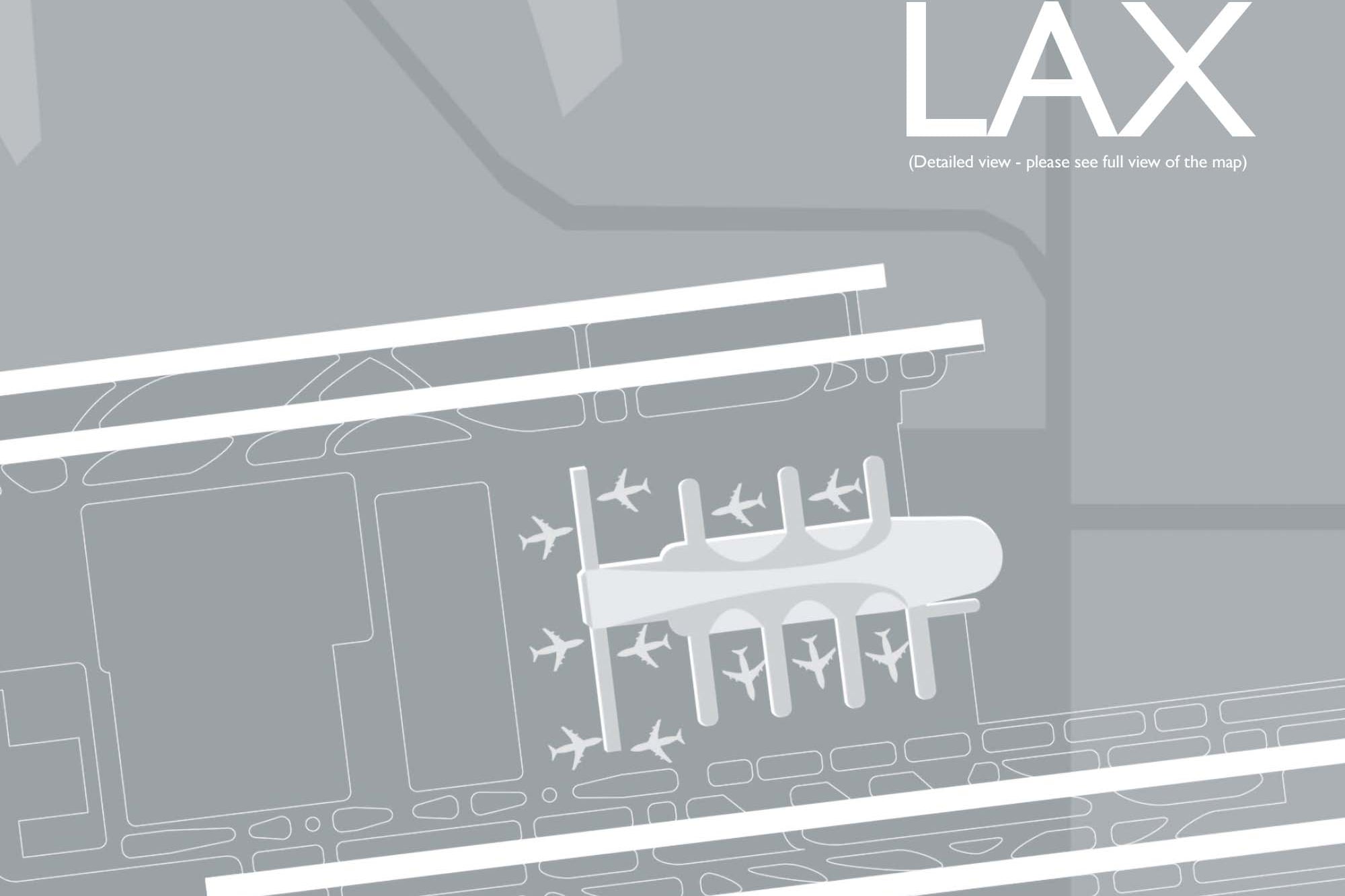 detailed view of LAX airport