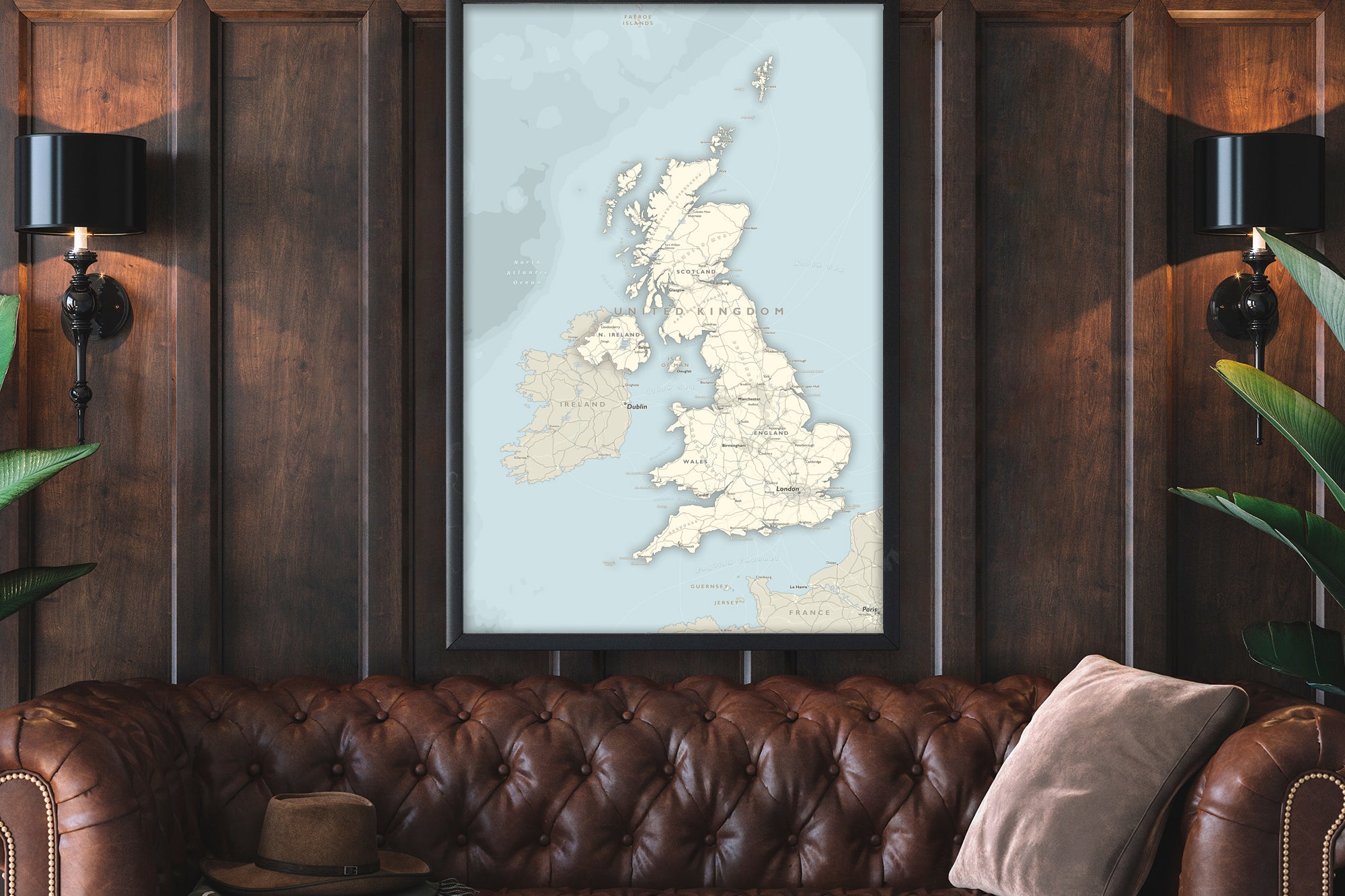 Map of England Framed