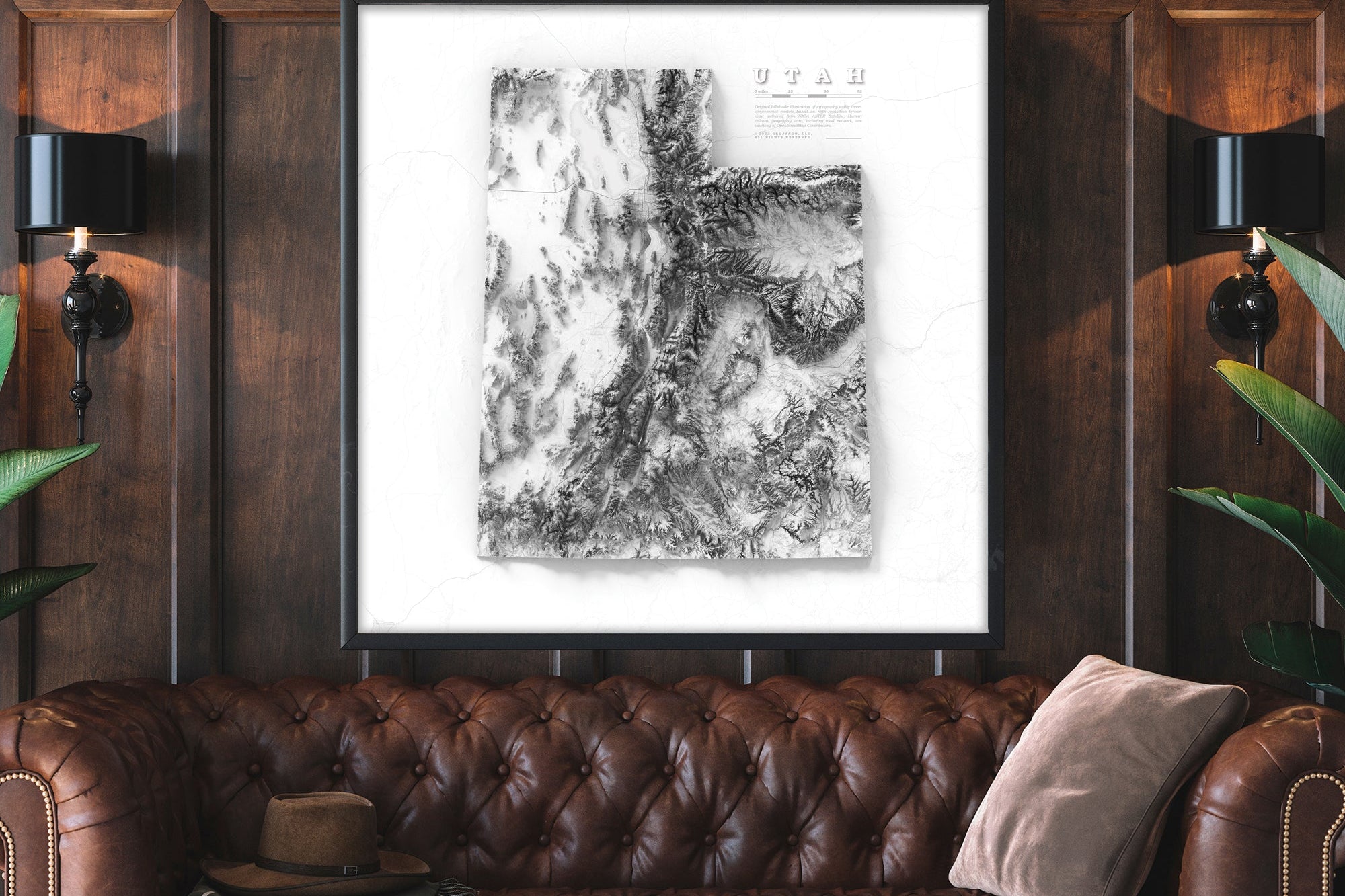 Detailed map of Utah terrain