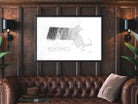 state of massachusetts topography fine art print