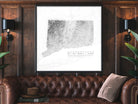 Large framed map of Connecticut topography