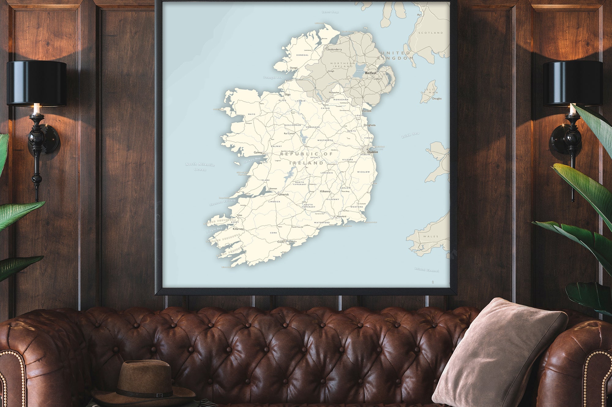 large ireland wall map