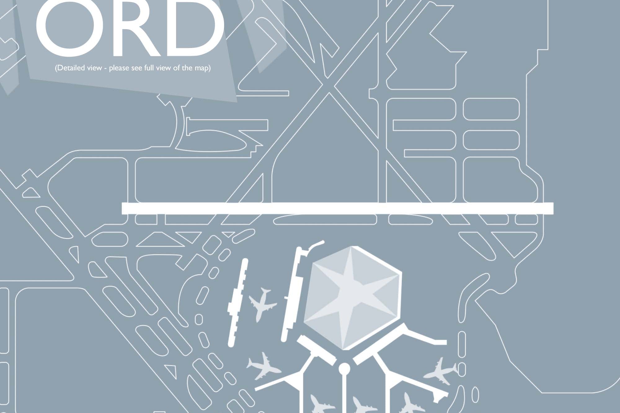 detailed ORD airport map