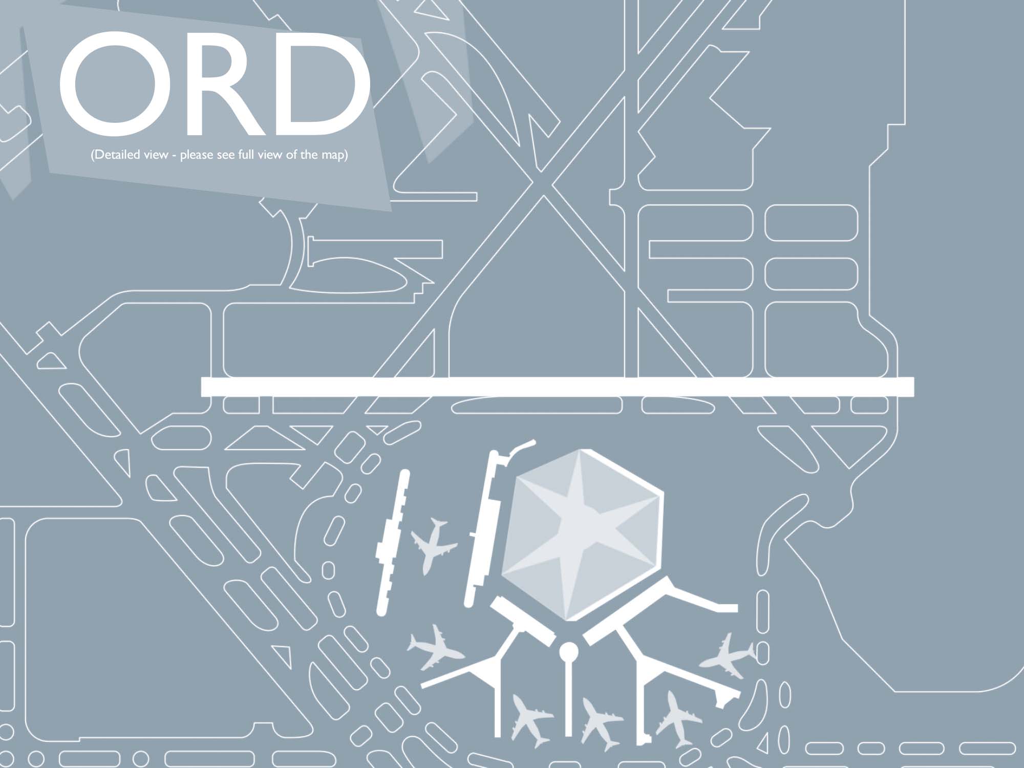 detailed ORD airport map
