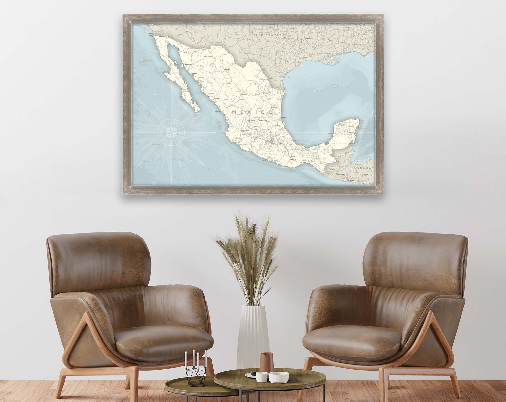 Map of mexico wall art