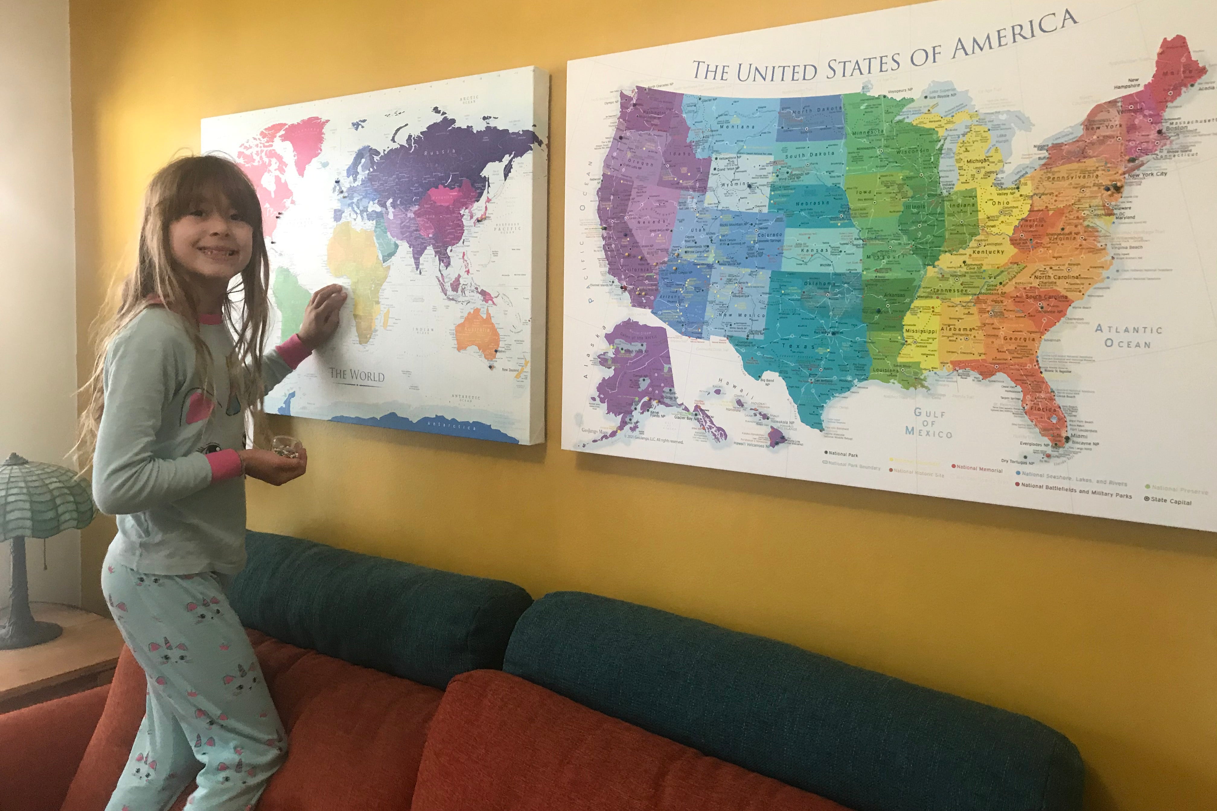 USA World Map for kids
