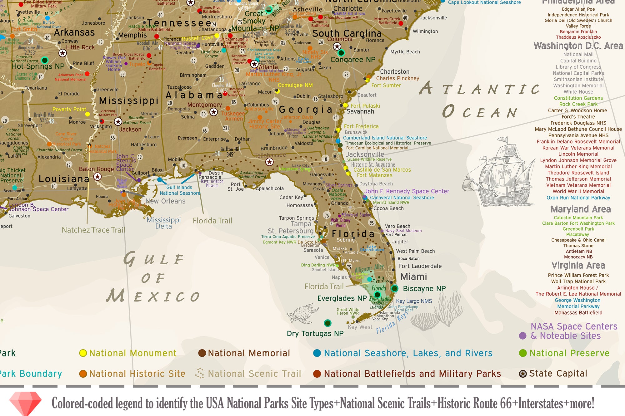 map of the southeast
