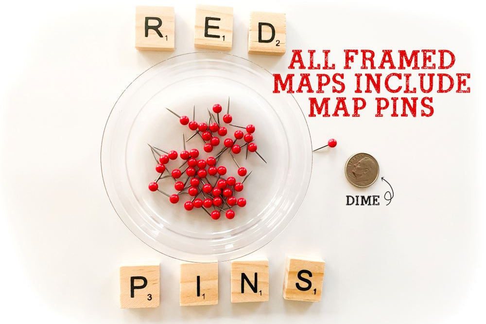 red push pins sports maps