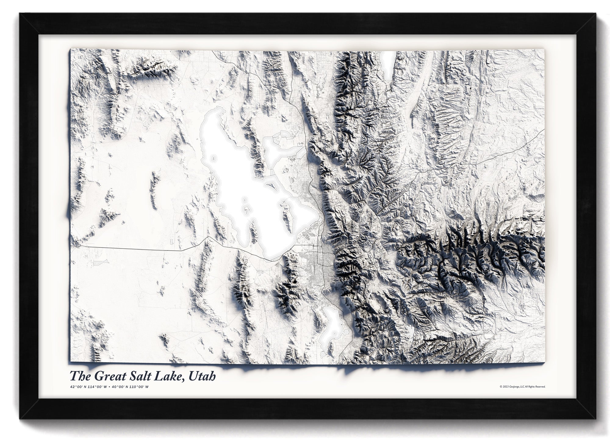 Map of the great salt lake elevation