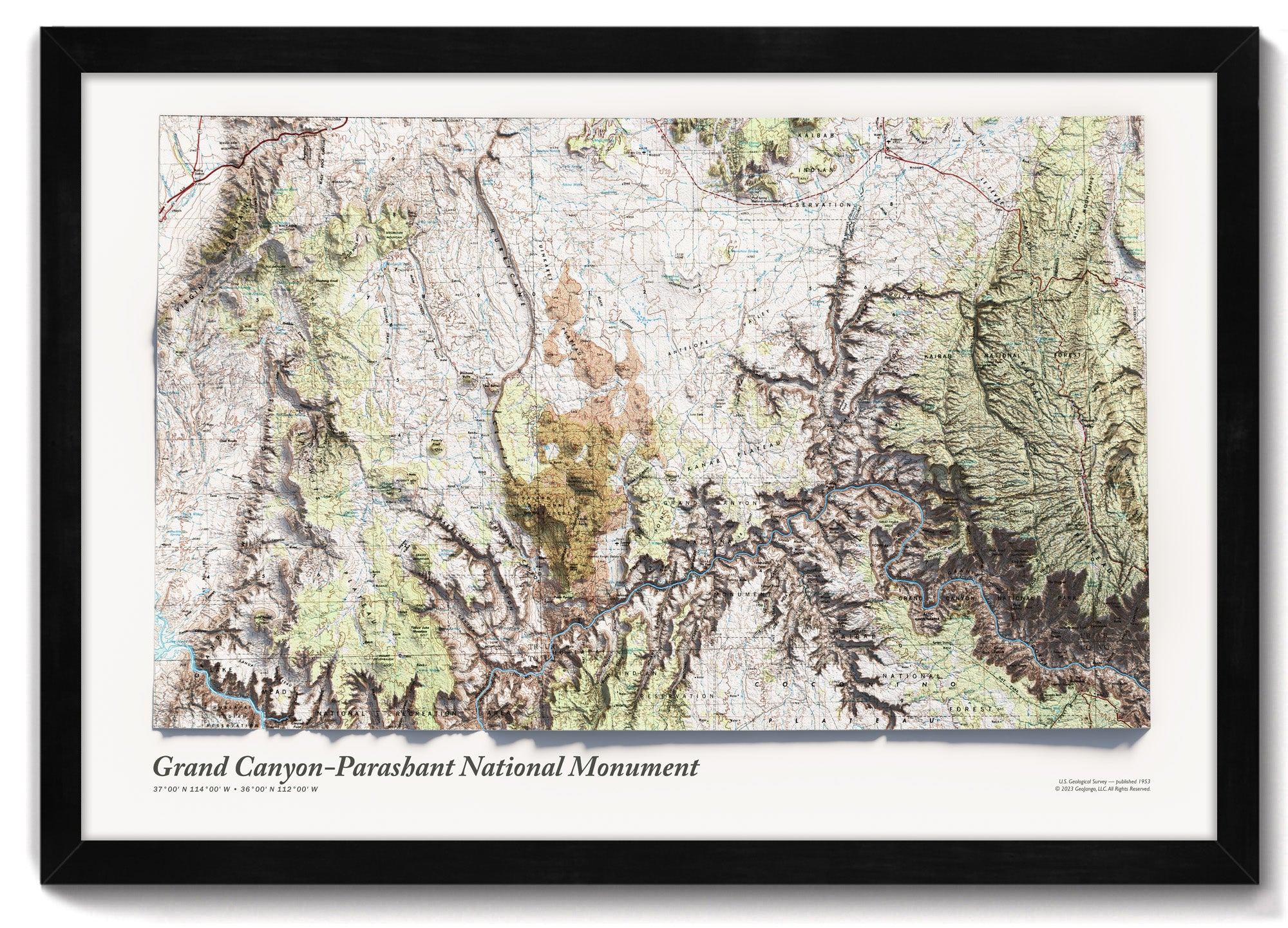 USGS topo map grand canyon 3d