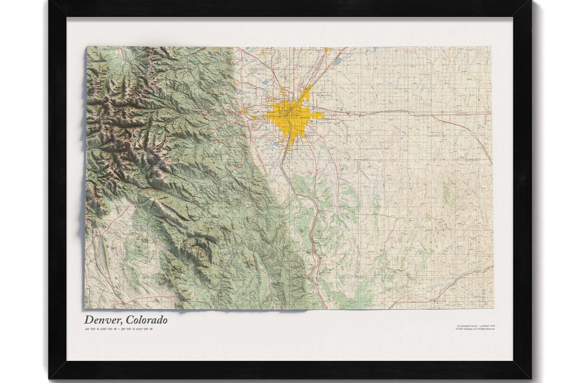 Topo Map of denver colorado