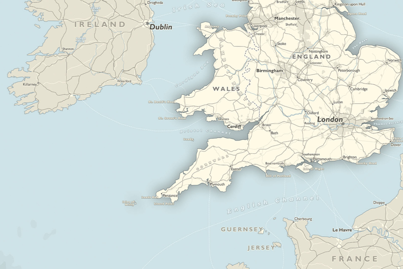 Detailed england map