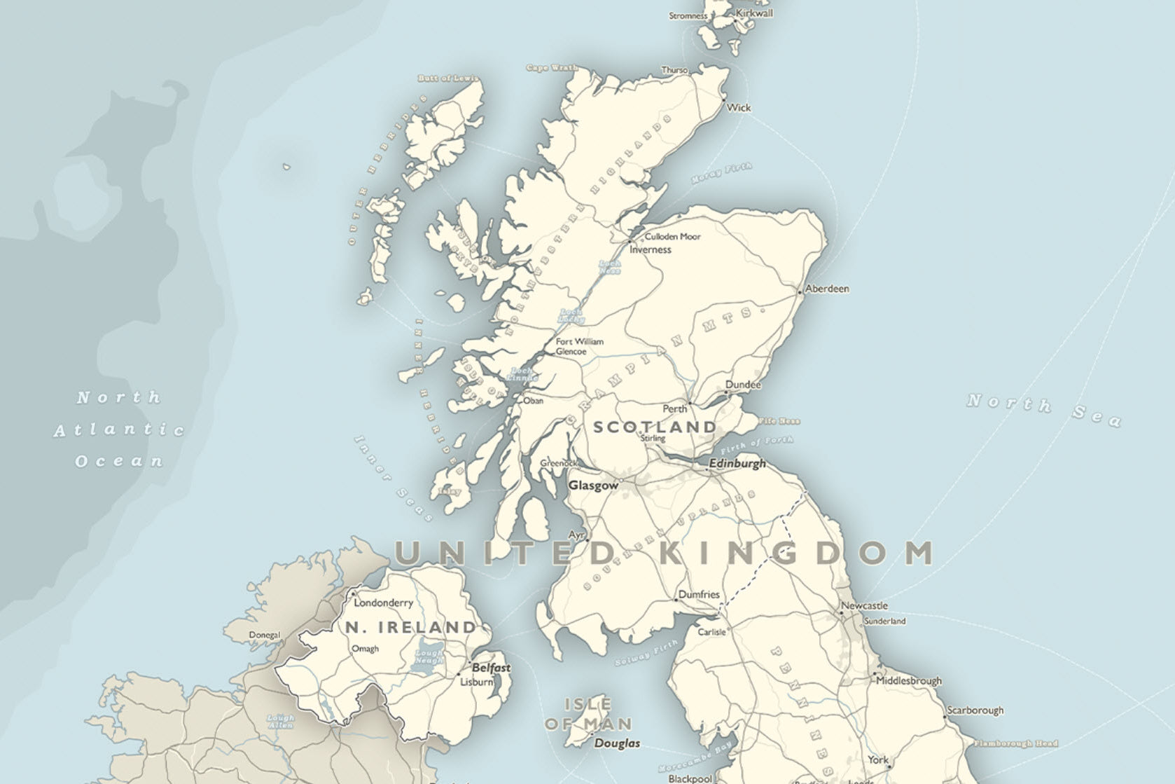 detailed scotland map