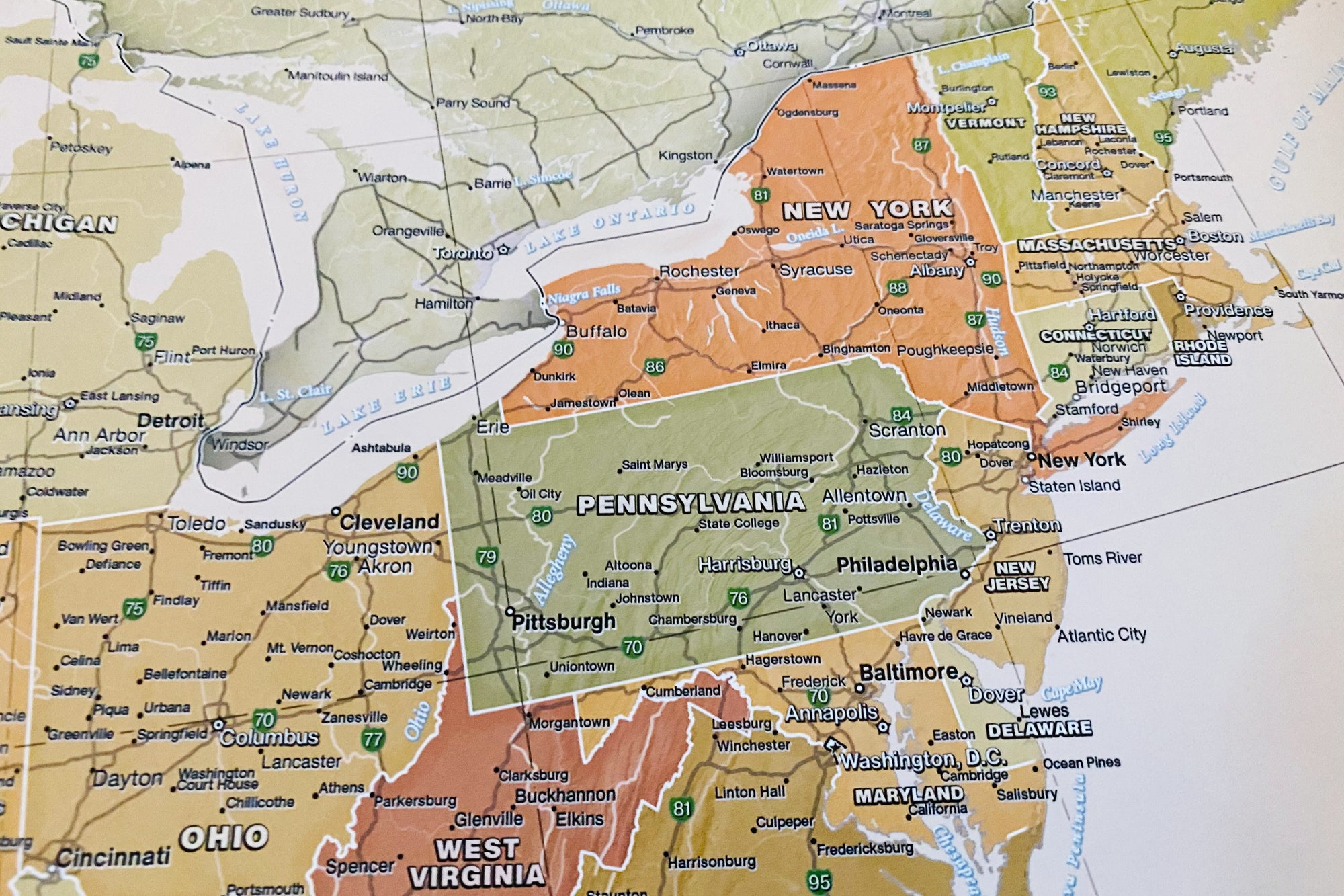 map of the northeast states