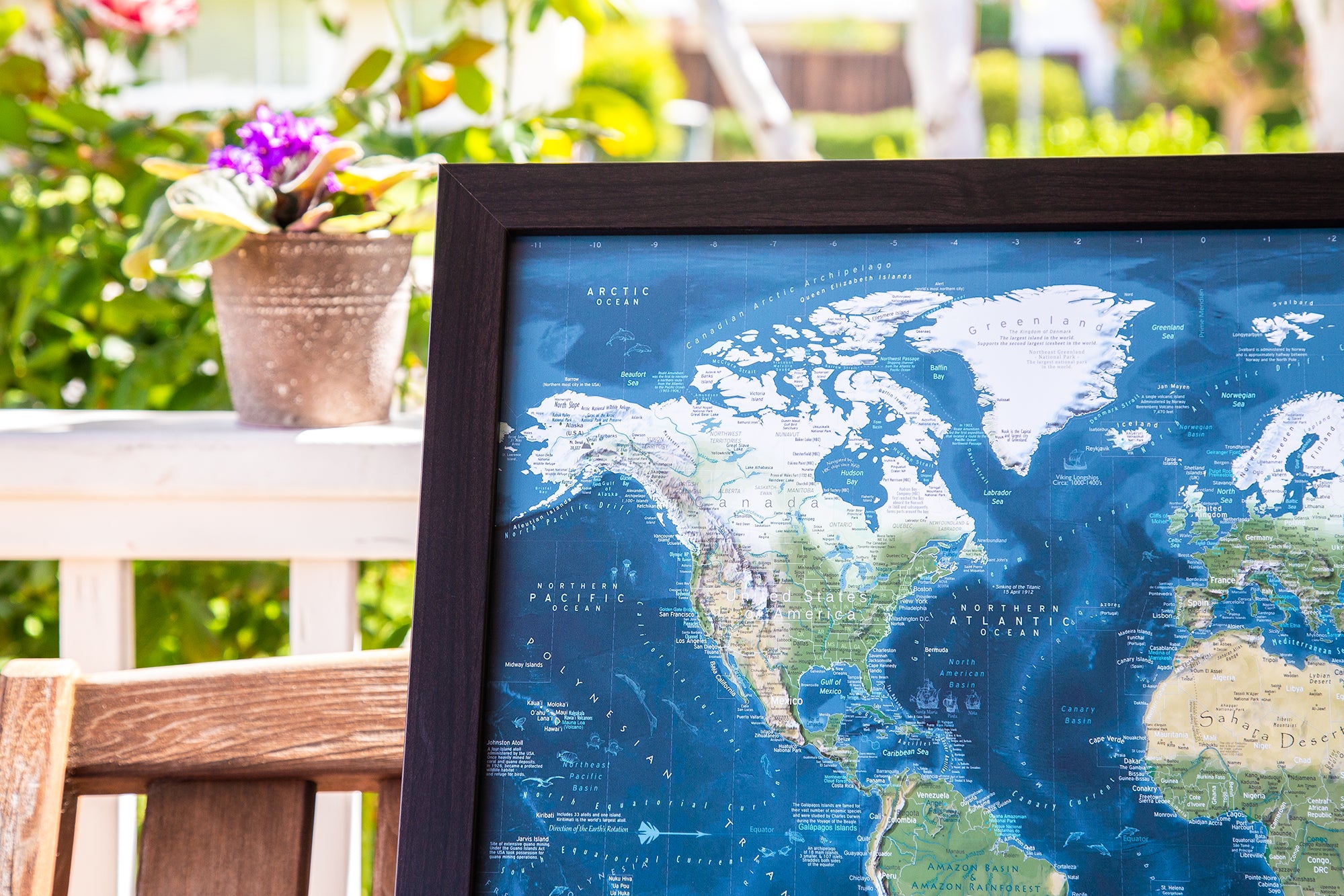 north america on a world map