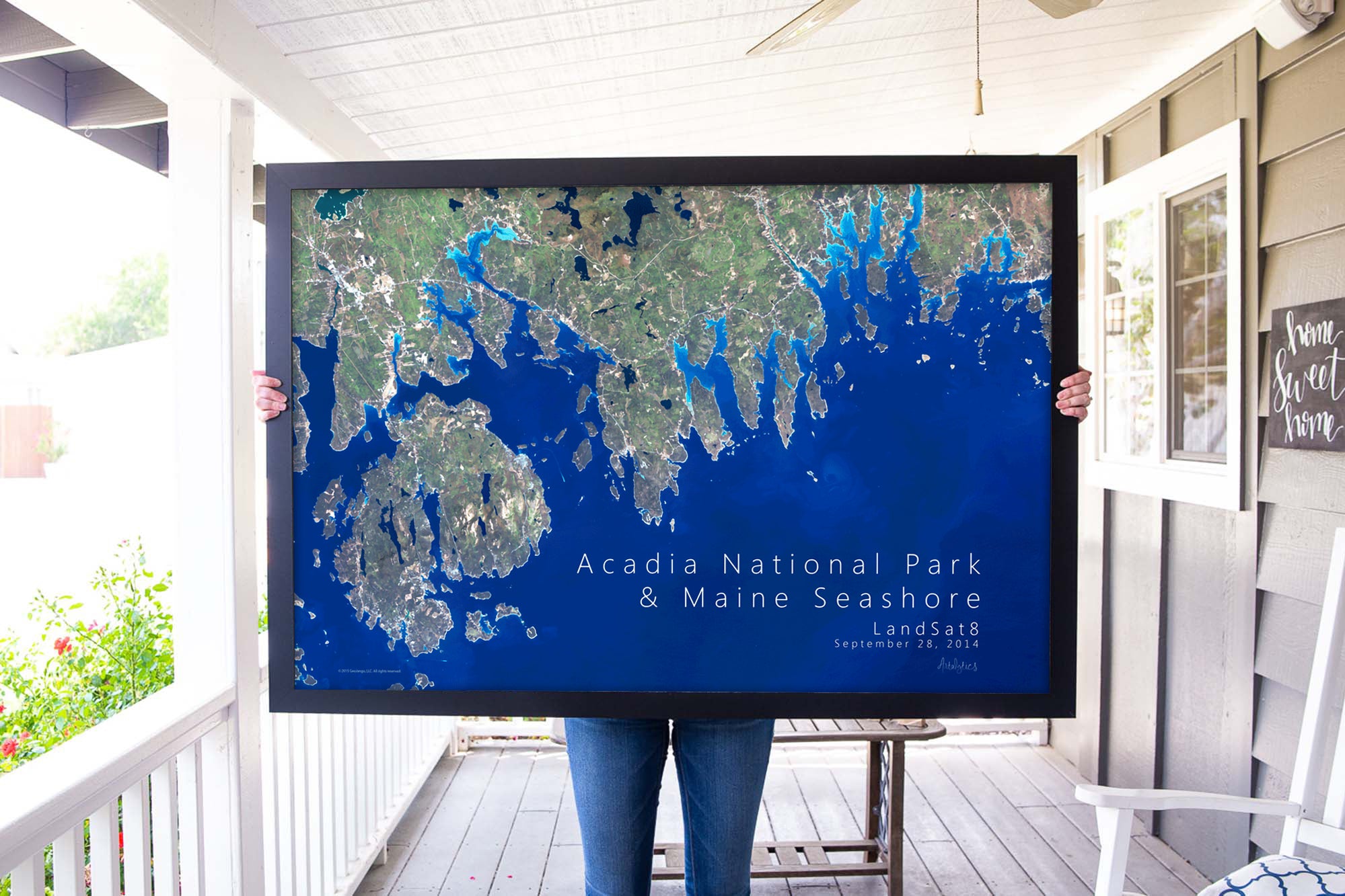 framed satellite wall art