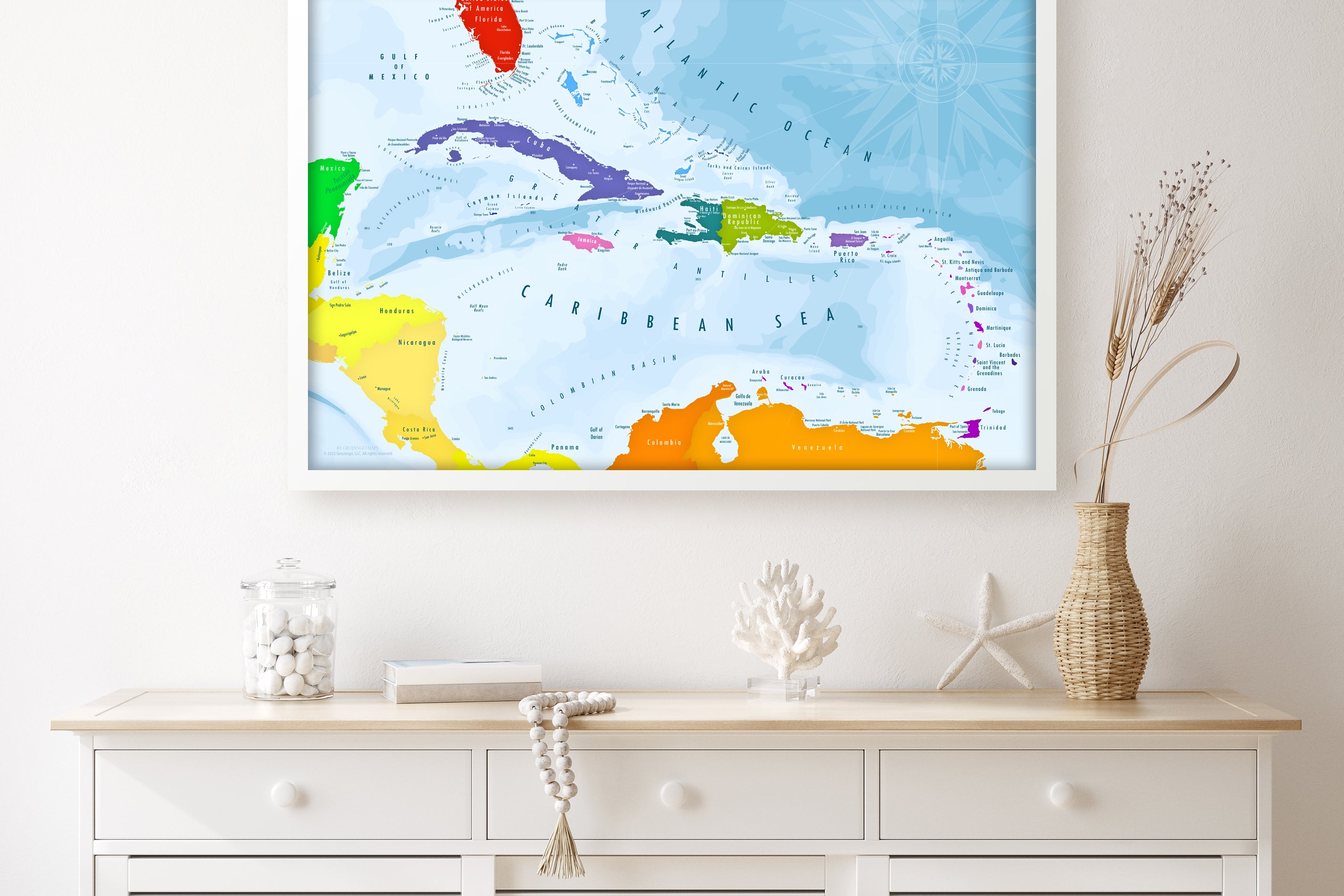 Caribbean cruise map