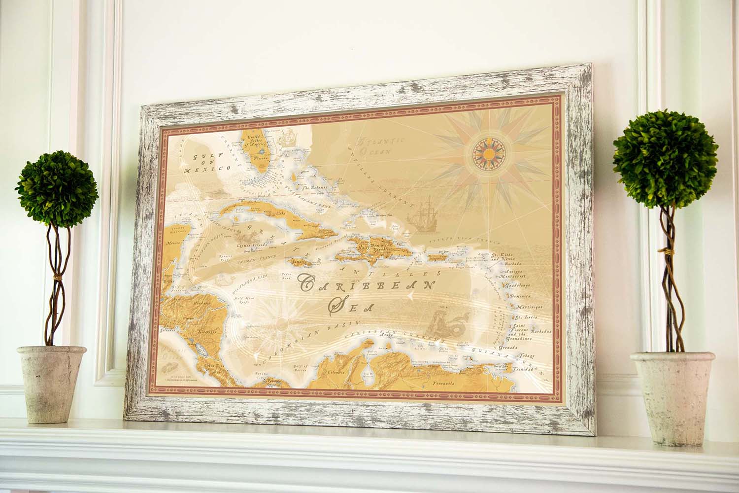 Vintage Caribbean Map