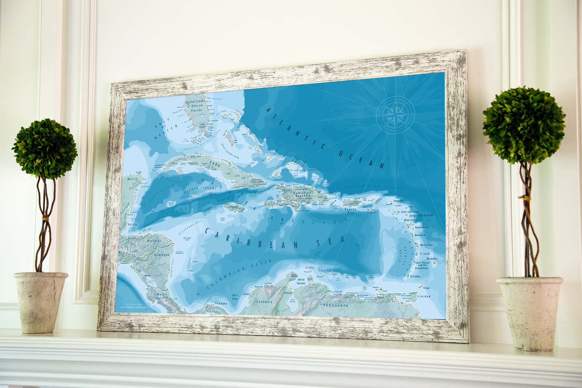 Caribbean Islands map with names