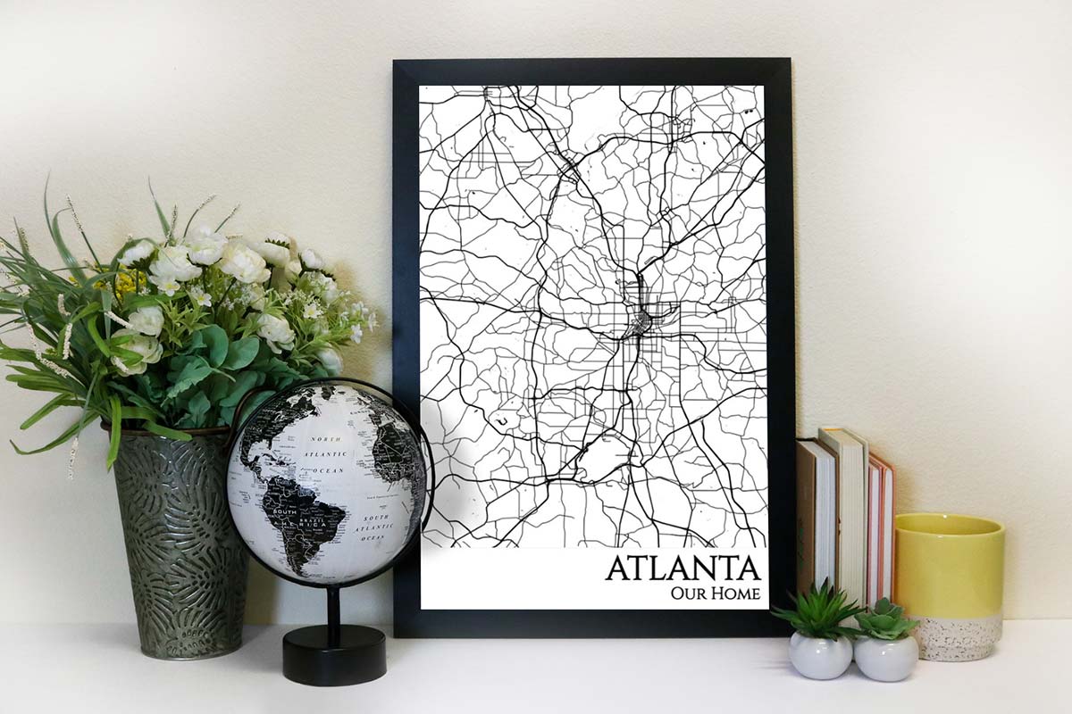 atlanta street map wall art