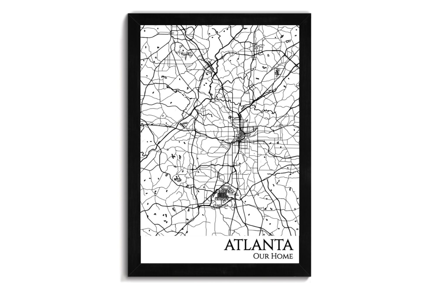 atlanta city map wall art
