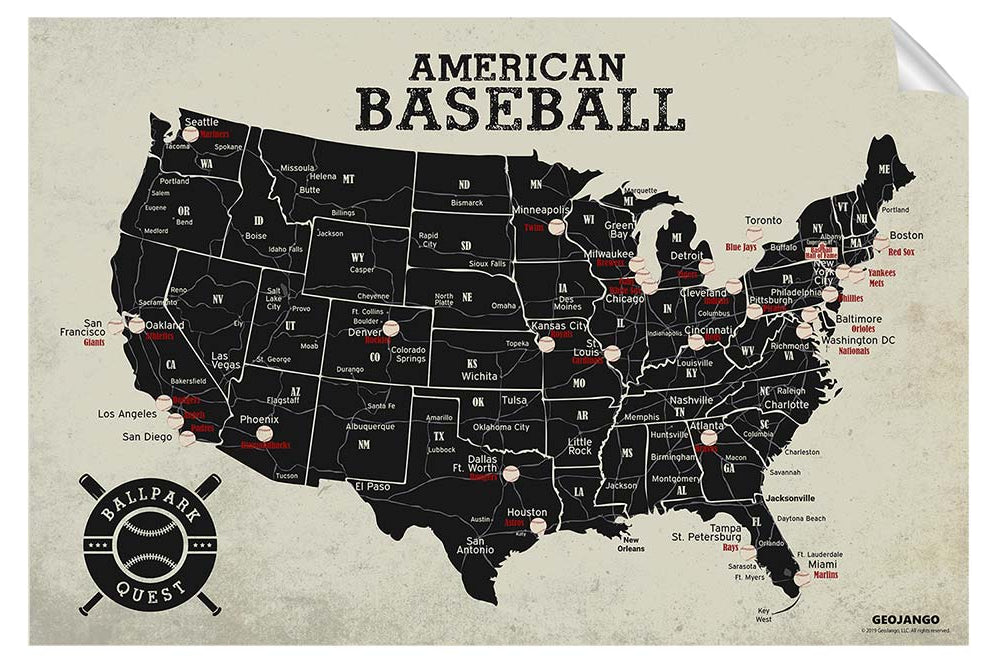 baseball stadium wall poster