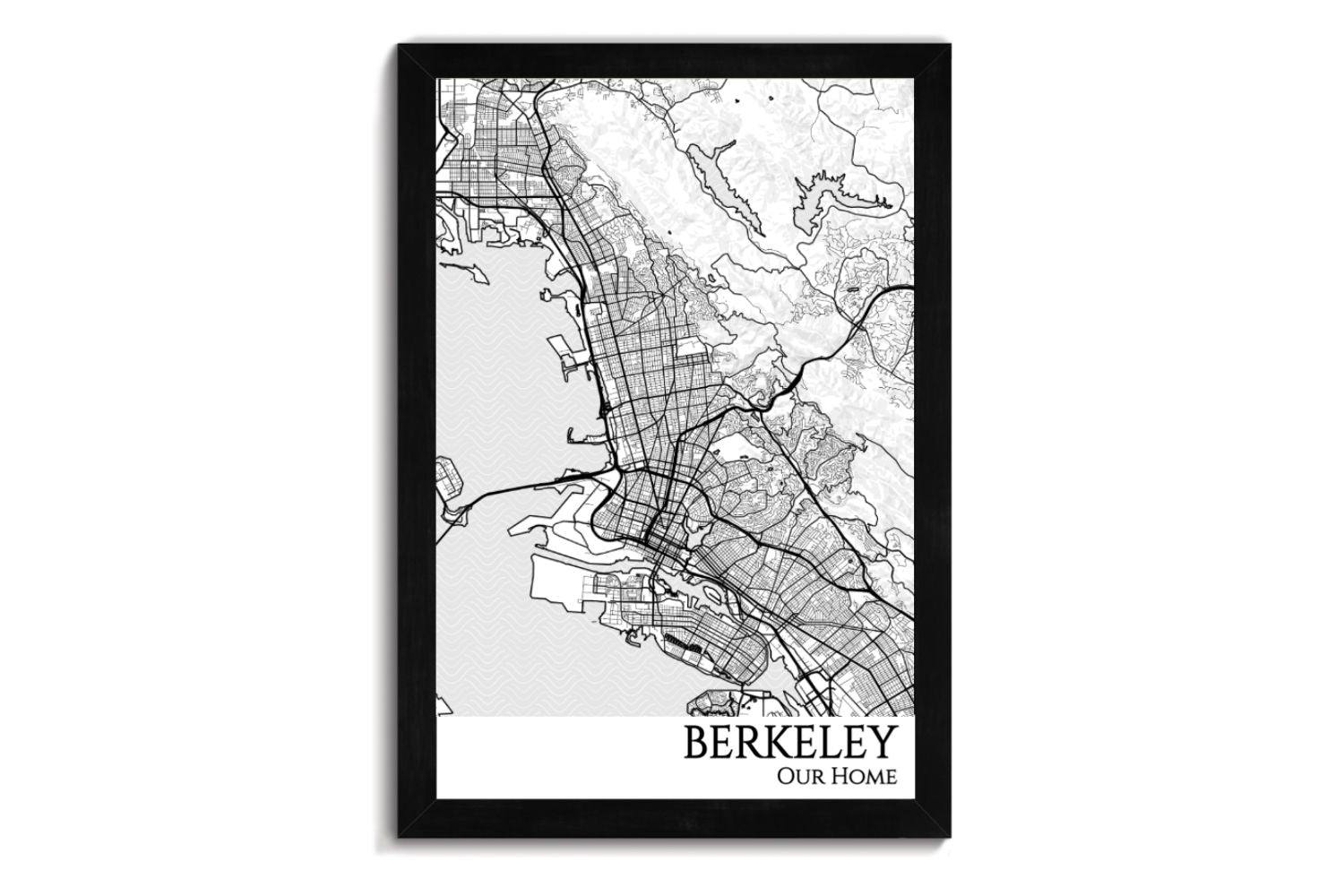 berkeley city map wall art