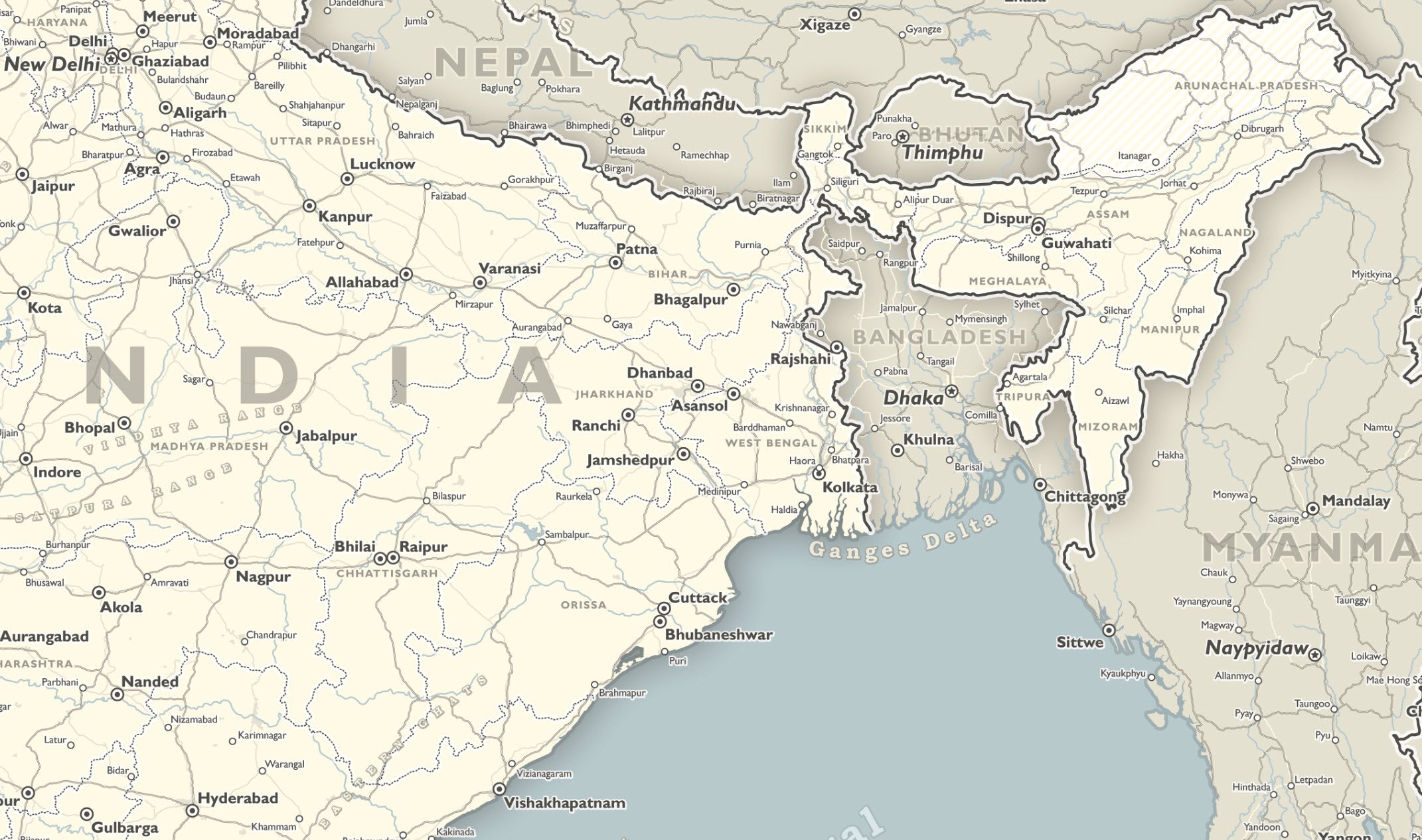 eastern map of india