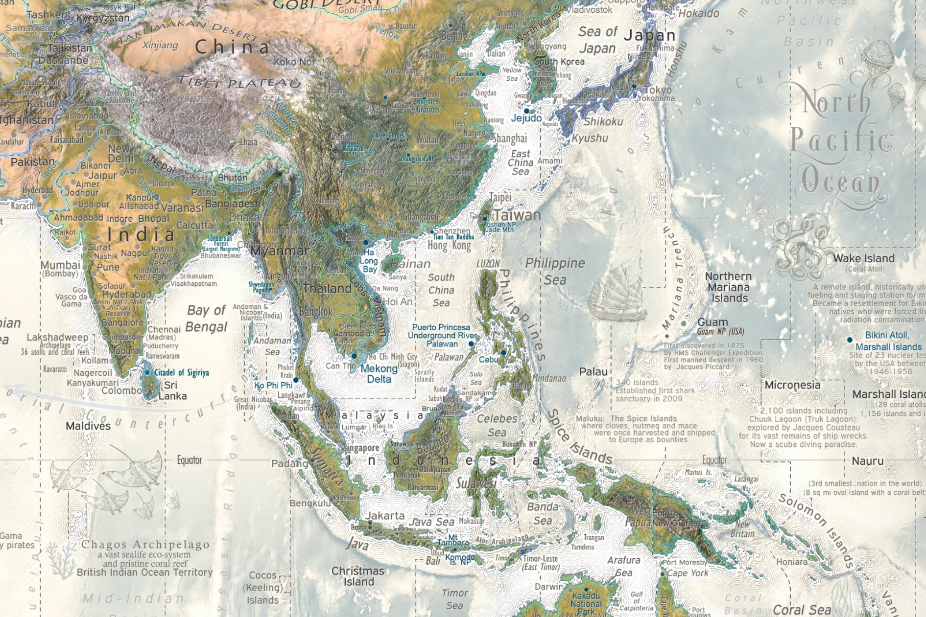 detailed Indonesia region for a pinnable map