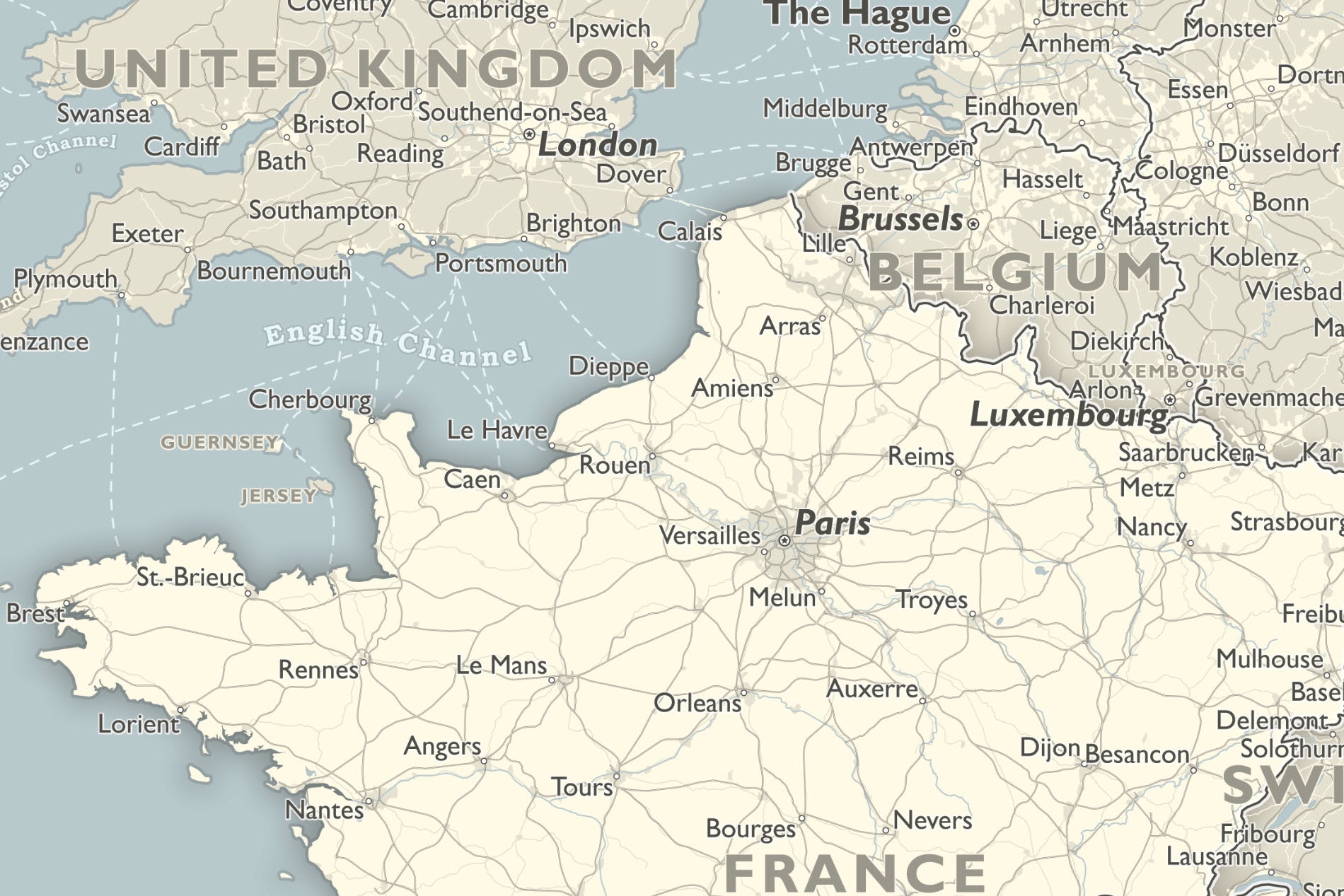 detailed map of france