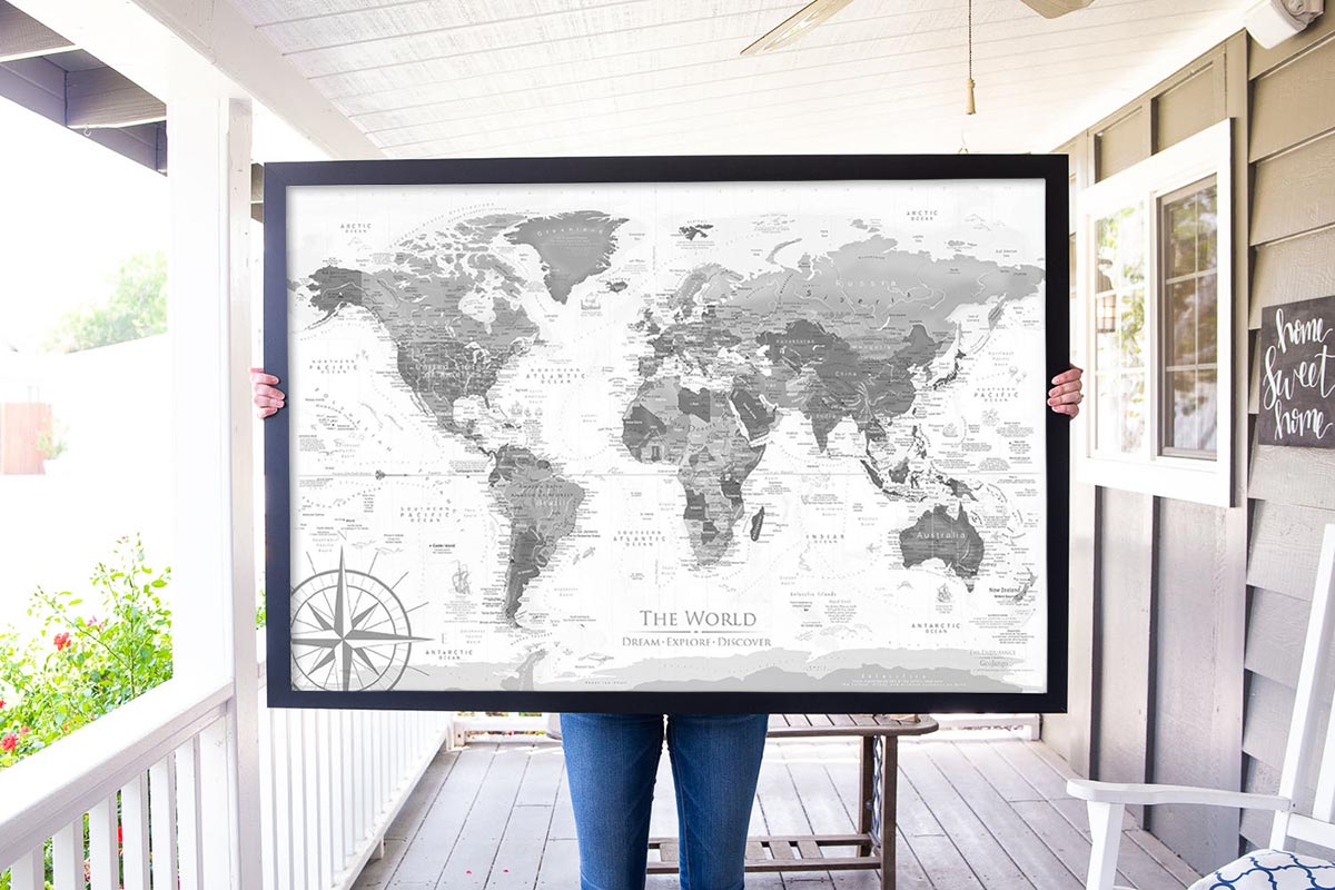 World map wall art