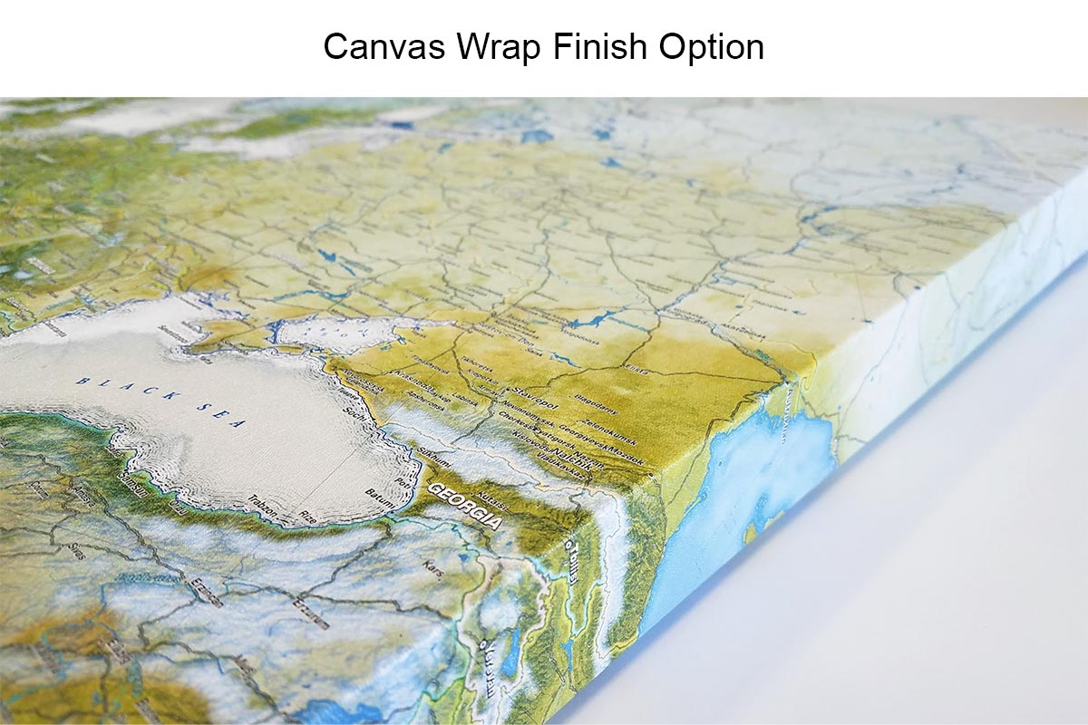 europe push pin travel map detailed shot of stretched canvas edge