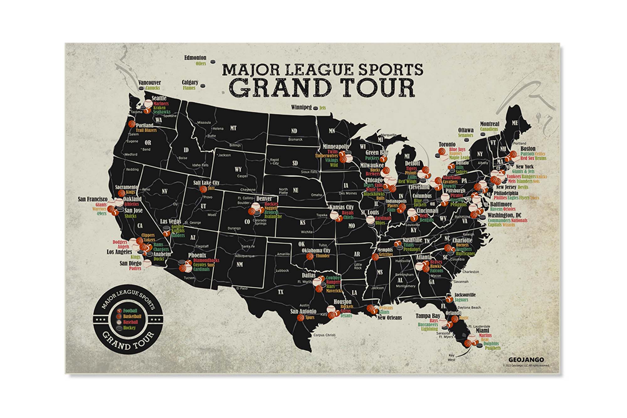 grand tour map sports gift