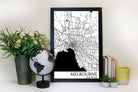melbourne street map wall art