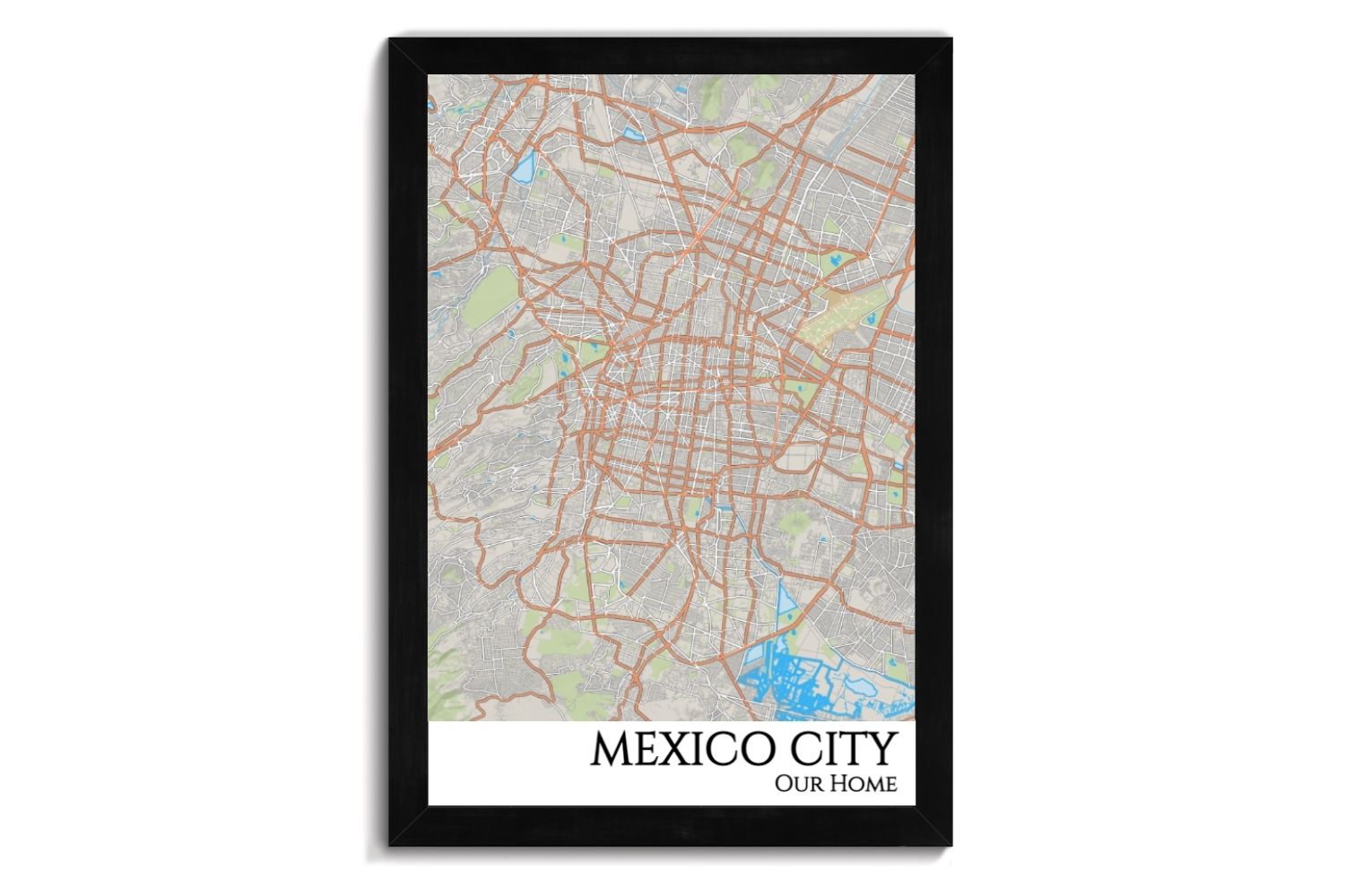 mexico city street map art