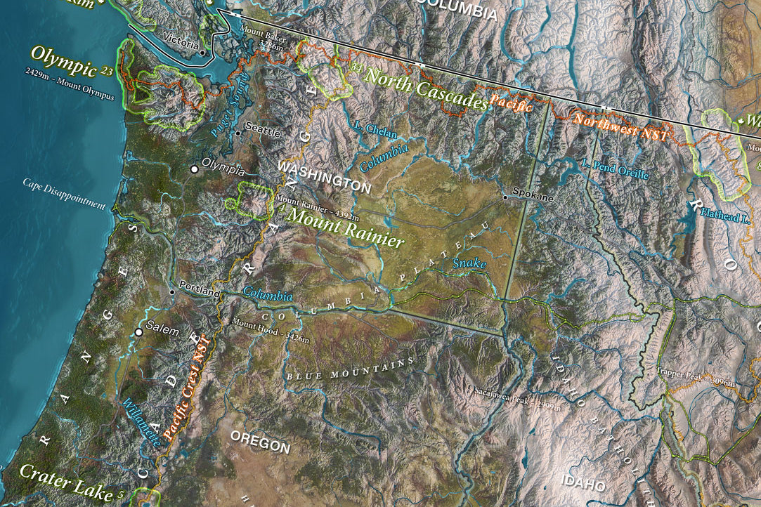 united states terrain map with pins