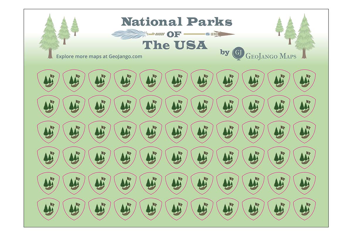 national parks map stickers