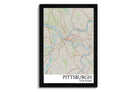 Framed Pittsburgh map