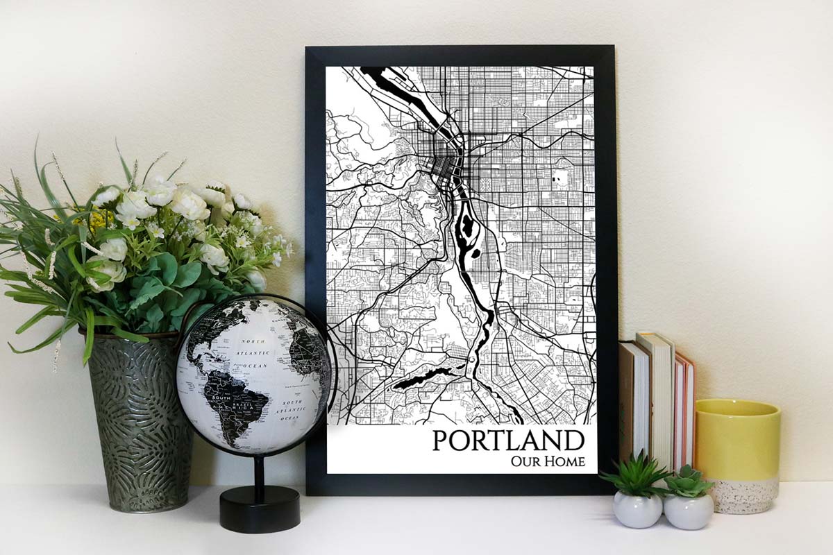portland street map wall art