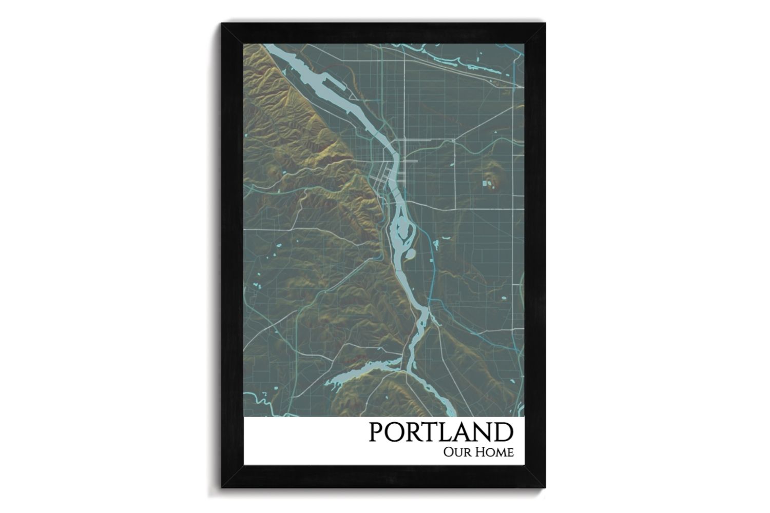 custom city map of portland