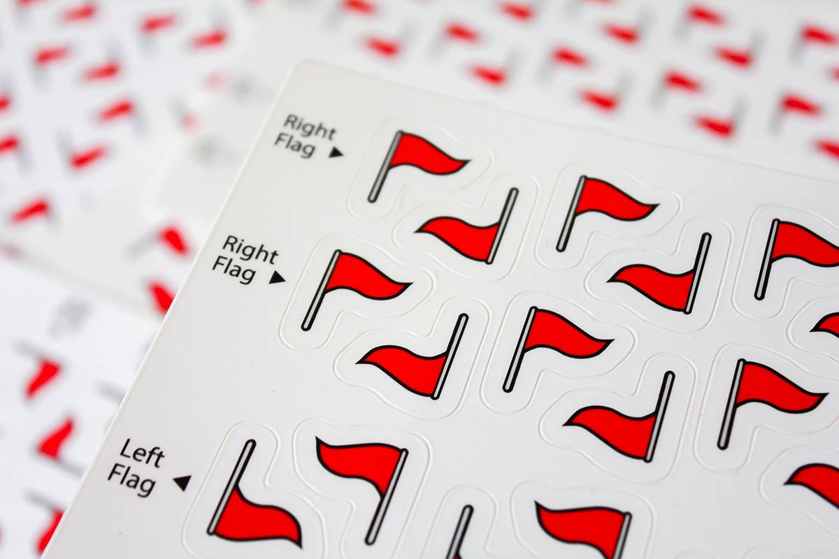small red flag stickers