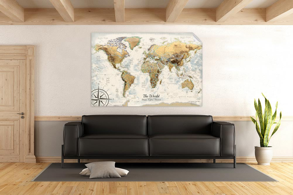 huge wall map mural