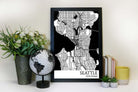 seattle street map wall art