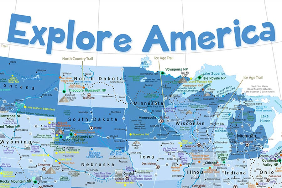 kids usa map