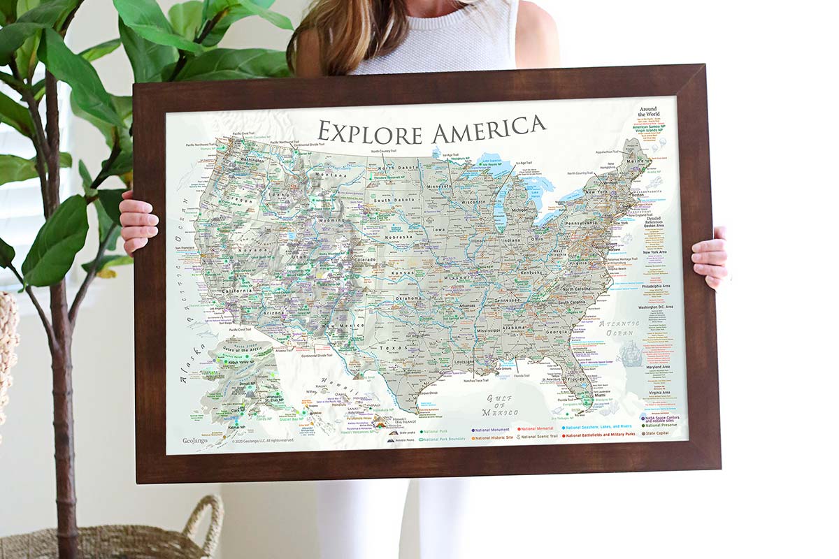 Physical map of the united states