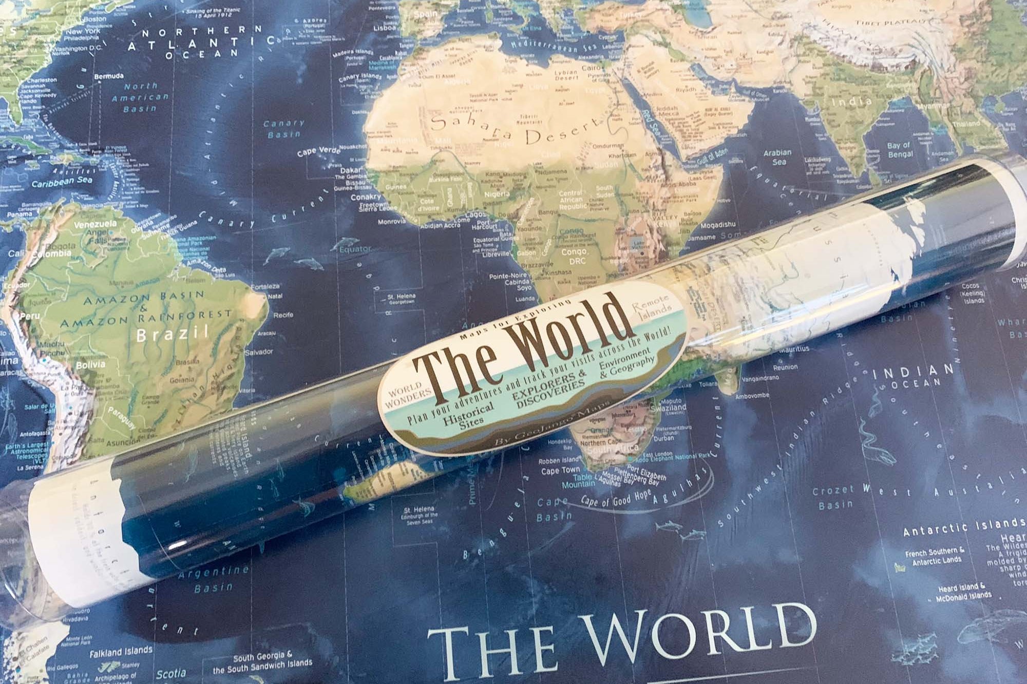 detailed world map print wholesale