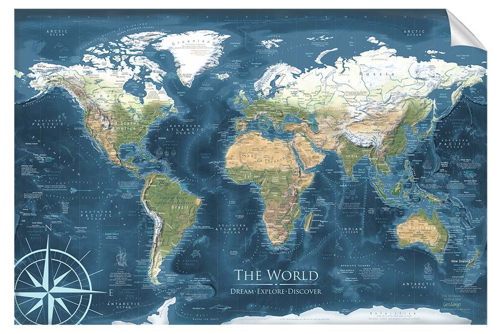 world wall map laminated